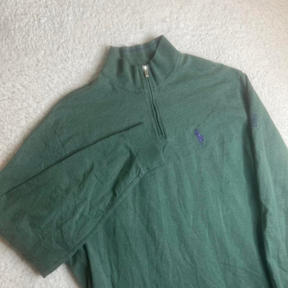 Vintage Polo Golf men's green quarter zip sweatshirt 1/4 big pony Peru xl